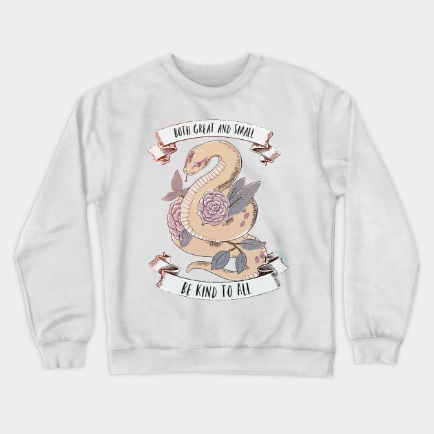 Be Kind to All -- Snake Edition Crewneck Sweatshirt by Avianblu